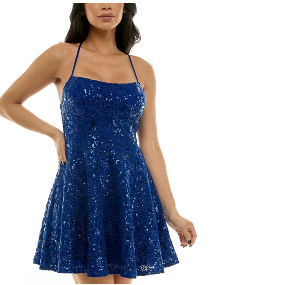 BRAND NEW! with tags! Juniors' Sequined Lace Fit & Flare Dress